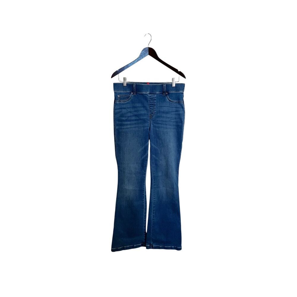 Spanx Flare Leg Pull-On Jeans Vintage Indigo Wash Size Large Regular